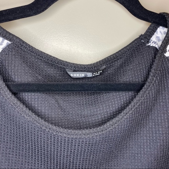 🛑🛑🛑SOLD 🛑🛑🛑 Black and leopard print love sleeve top - Picture 5 of 5